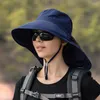 Geniş ağzına kadar şapka şapka ile boyun kanadı kadınlar yaz güneş plaj upf50 ip nefes alabilir hızlı kuruyan balıkçı cimbing kapak aksesuarı