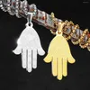 Chaînes main de Fatima Hamas chanceux amulette en acier inoxydable hommes femmes collier pendentif chaîne punk bijoux à la mode créativité cadeau en gros