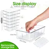 Storage Bottles SEWS-Refrigerator Organizer Bins - Clear Snack For Pantry With 3 Dividers Removable Seasoning