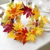 Kwiaty dekoracyjne 30 cm jesienne wieniec dynia jesienna girland rattan halloween dekoracje drzwi frontowych