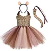 Костюм для косплея на Хэллоуин для детской лесной темы коровы Tiger Giraffe Leopard Zebra Dutu Dress Draves Performance Dance Sets FS7837 B1125