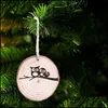 Weihnachtsdekorationen Weihnachtsdekorationen Ein perforierter Baumstamm-Chip Diy Polierter Baumring Kiefernschießen-Requisite Hintergrundwanddekoration Dh0Ik