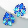 Stud Earrings Bohemia Fashion Trend For Women Alloy Inlaid Color Drill Geometric Luxury Full Diamond Party Banquet Delicate Jewelry