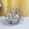 Bouteilles De Stockage Creative Fil Bougeoir Fer Art Panier De Fruits Placage Or Argent Noir Bijoux Tasse Plateau Décoration Conteneur