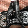 Pantaloni da uomo stile coreano da uomo in vera pelle di mucca maschile sottile motociclista da motociclista Pantalon Homme antivento alta qualità taglie forti