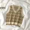 Женские свитера JMPRS Vest Women Sweater Fashion Fashion вязаный Argyle Harajuku