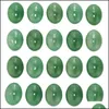 Loose Gemstones Natural Oval Flat Back Gemstone Cabochons 25X18Mm Healing Chakra Crystal Stone Bead Cab Ers No Hole For Jewe Dhgarden Dh43L