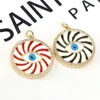 Colliers pendants 10pcs Design Round Bijoux Eye Bijoux Zircon Charmes Gold Couleur métal