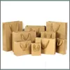 Gift Wrap 10 Sizes Stock And Customized Paper Gift Bag Brown Kraft With Handles Wholesale 401 J2 Drop Delivery Home Garden Festive P Dh5J3