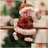 Christmas Decorations Christmas Decorations 2Pcs Doll Hanging Pendant Noel Natal Xmas Tree Santa Claus Snowman Elk Ornaments Diy Dec Dhals