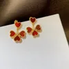 18K الذهب الفاخرة العلامة التجارية Clover مصمم قلادات للنساء Love Heart Van Red Pendant Charm Mother of Pearl Necaklce Procelets Jewelry Jewelry