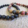 Bedelarmbanden set van 2 heren mat onyx en Picasso j-as per mala armband 8mm kralen chakra genezing voor mannen cadeau