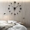 Wandklokken 2022 Home Decoratie Big 27/47inch Mirror Clock Modern Design 3D DIY Groot Decoratief horloge Uniek cadeau