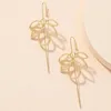 Dos boucles d'oreilles tendance motif pour les femmes Simple mode mot fleur Piercing oreille crochet boucle d'oreille manchettes fée esthétique bijoux