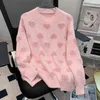 Pulls pour femmes EBAIHUI Love With Pearls Femmes O-Neck Pull à manches longues Pull Printemps Automne Lazy Style Net Red Retro Knit Jumpers