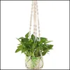 Förvaringskorgar hängande korg netto väska handvävd växthängare blomkruka rep krukor hållare suffa växter korgar lyft hortictura dh8hc