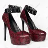 Rontic New Handmade Women Platform Pumps Snake Pattern Sexy Tacchi a spillo Punta tonda Pretty Red Yellow Dress Shoes US Size 5-20