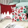 Juldekorationer 45x45cm kuddcase Merry Cushion Cover Xmas Ornaments Home Living Room Decoration Gift Happy Year 2022