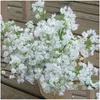 Autres fournitures de fête d'événement décorations de mariage blanc pur artificiel fleurs simation soft sile gypsophia bouquets wardings décor dhsn6