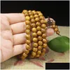 Beadered Gold Teak 8 мм 6 мм 108 Beads Браслеты и пряди мужские женские ювелирные изделия.