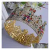 Wedding Hair Jewelry Vintage Baroque Bridal Tiaras Accessories Gold/Sier Colorf Crystals Princess Headwear Stunning Wedding Dhgarden Dhjd1