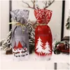 Juldekorationer Juldekorationer Merry Wine Bottle Cober Cebers Bag Party Table Decoration For Home Santa Claus Champagne Er 5z Dhhly