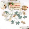 Decorazioni natalizie Decorazioni natalizie Anno 2022 Pendanti in legno angeli Gift Kid Hanging Drop Ornaments Star Xmas Tree Decor fai -da -te DHC0F