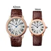 Mode couple montres hommes 42MM femmes 34MM taille en acier inoxydable diamant étanche montre-bracelet