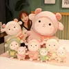 Vacker Super Soft Plush Funny Giant Rainbow Sheep with Bag Cuddles Lamb Dolls Cuddles Soff Cushion Xmas Birthday Present J220729