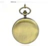 Montres de poche marron moderne squelette mécanique main vent Fob montre loupe à clapet pendentif femme cadeau complet