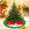 Décorations de Noël décorations de Noël 33 pouces jupe d'arbre en osier avec un pamateur de neige motif de sol beautif met de sol Er Noël décor dhkv5