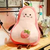 Ny Pink Avocado Toy Plush Food Pillow Soft Filled Avocado Doll för LDREN Vuxen söt frukt Creative Long Pillow Girl Gift J220729