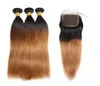 Ishow 10a Ombre Kolor Raw Hair Weves Extensions 3 Bundle z zamknięciem 1B30 T1B99J Wave Body Human Hair proste T1bbug Purple4250068