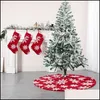 Autres fournitures de fête festive Fournitures de fête Coton confortable Jacquard Sapin de Noël Prop Jupe Flocon de neige Chaussettes en laine Bas De Dhh2R