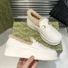 Scarpe casual firmate tosatura lana inverno caldo pelle lettera fibbia in metallo antico scarpe da donna antiscivolo