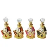 60 X Arab Metal Butterfly Glass Perfume Bottles Empty Decorative Fancy Golden Enamel Crystal Perfume Bottle Refillable 15ml