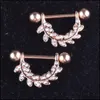 حلقات الحلمة الذهب الورقية المصنوعة من الفولاذ المقاوم للصدأ حلقة الثدي مثقوبة أنثى درع المجوهر