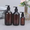 Depolama Şişeleri 100ml Koyu Kahverengi Plastik Şişe Pompa Dispenser Yeniden Kullanılabilir Şampuan Kıtlığı Konteyner Kozmetik Doldurulabilir 10 PCS