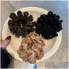 Hair Rubber Bands Autumn And Winter New Female Plush Fold Tied Hair High Elasticity Simple Versatile Towel Rubber Band Not H Dhgarden Dhdud