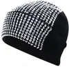 Women Man Stone Beanie Cap Unisex Rhinestone Winter Hat Allover Girls Soft Warm Black Skull Caps Clear Black Crystals