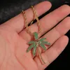 Pendant Necklaces Simple Fashion Jewelry Inlaid Zircon Coconut Tree Copper 18K Gold Hip Hop Necklace Nightclub Friend Gift