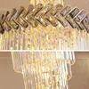 Chandeliers Modern Crystal LED Chandelier For Staircase Luxury Top Smoky Gray Cristal Lighting Fixtures Large Home Indoor Long Hanging Lamps