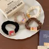 Hair Rubber Bands Autumn And Winter Plush Hair Rope Cute Pumpkin Flower Embroidery Cloth Tie Loop Headband High Elastic Leat Dhgarden Dhg24
