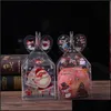 Gift Wrap Plastic Transparent Apple Gift Box Christmas Eve Candy Cake Case Ornaments Santa Claus Stars Packing Container Personality Dh0P3