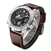 Orologi da polso Ginevra Moda Uomo Orologi sportivi militari impermeabili Orologio da polso analogico al quarzo da uomo in pelle Relogio