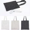 Storage Bags Fashion Durable Women Student Cotton Linen Single Shoulder Bag Shopping Tote Check Plaid Handbag Pouch 33 38cm F20223932