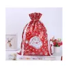 Decora￧￵es de Natal Decora￧￵es de Natal Bolsa de presente Santa Candy Snowflake DString Merry for Home Year 2022 Presents Suppliesc Dhbwe