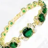 Utsökta charmiga smycken New Lady's Green Zirconia Bead Armband