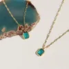 Collane con ciondolo KouCh 2022 Lake Blue Crack Collier Prodotto di tendenza per donna Catene a maglie in pietra verde Girocollo 40 5cm Fine Statement