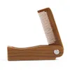 Wholesale Folding Wooden Comb Men Hair Beard Mustache Combs Pocket Sized Sandal Wood for Grooming